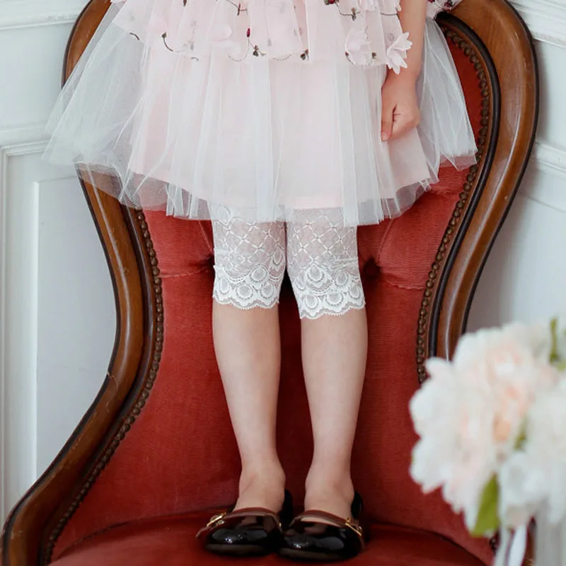 Girl leggings children cotton lace summer girl leggings for kids