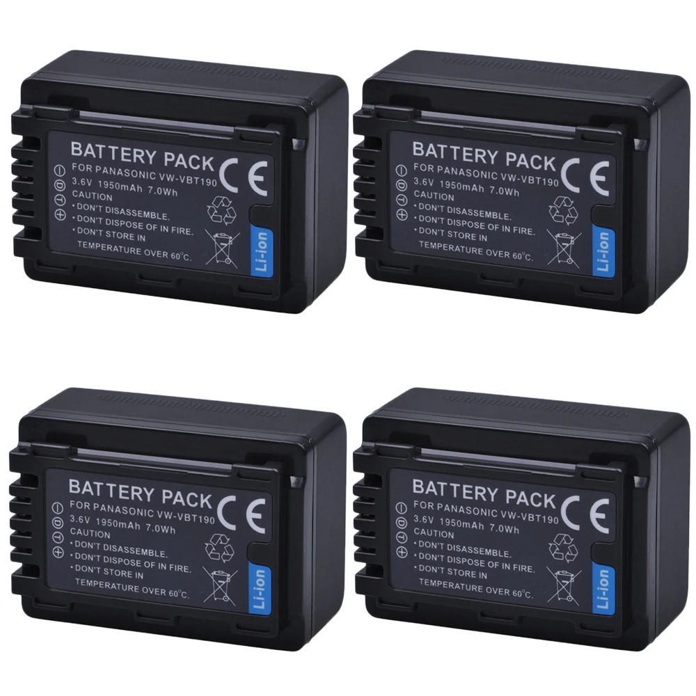 Vw-Vbt190 Vwvbt190 Vbt190 Vw-Vbt380 Vbt380 Batteria Per Panasonic Hc-V110, Hc-V130, Hc-V160, Hc-V180, Hc-V201, Hc-V250,Hc-V260