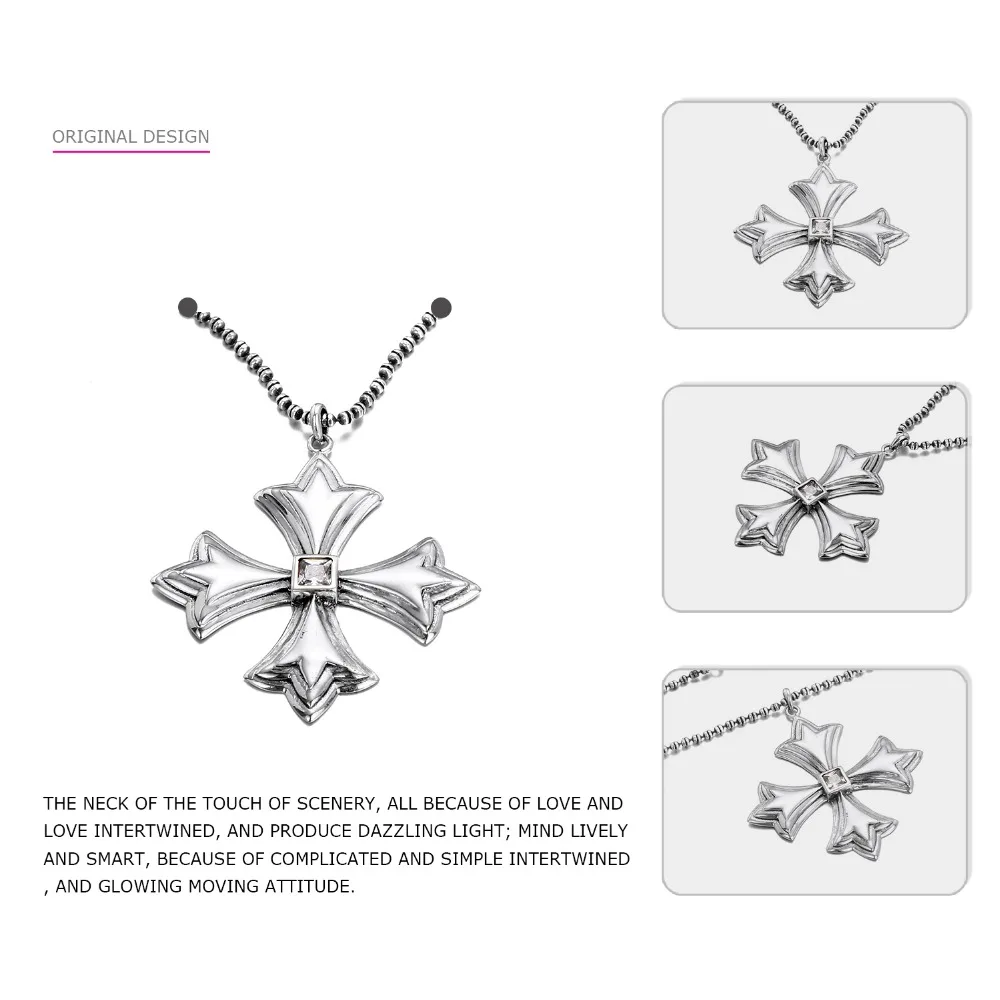 e-Manco 925 Silver Regular Cross Pendant Necklace Thin Silver Cross Necklace Women Fine Jewelry Simple Cross Pendant