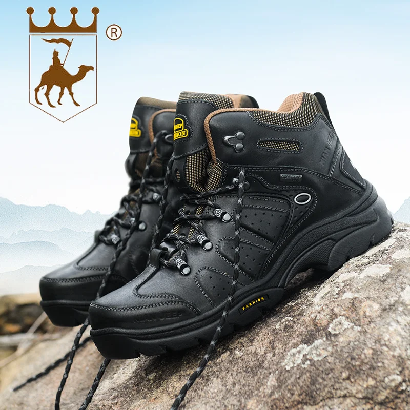 

BACKCAMEL Leather Men's Outdoor Casual Wear Resistant Footwear Big Head Tooling Shoes Non-slip Wear Winter Boots Men Size 38-44