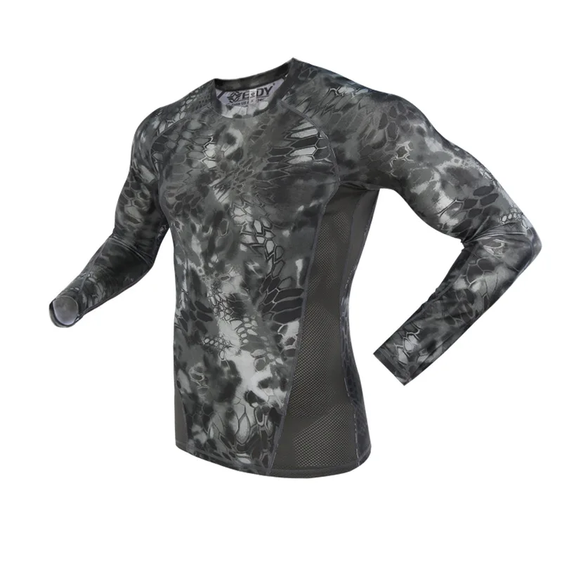 

2019 tactics camouflage tight fast drying pythons underwear t-shirt men elastic absorption sweat sleeve t shirt pokemon