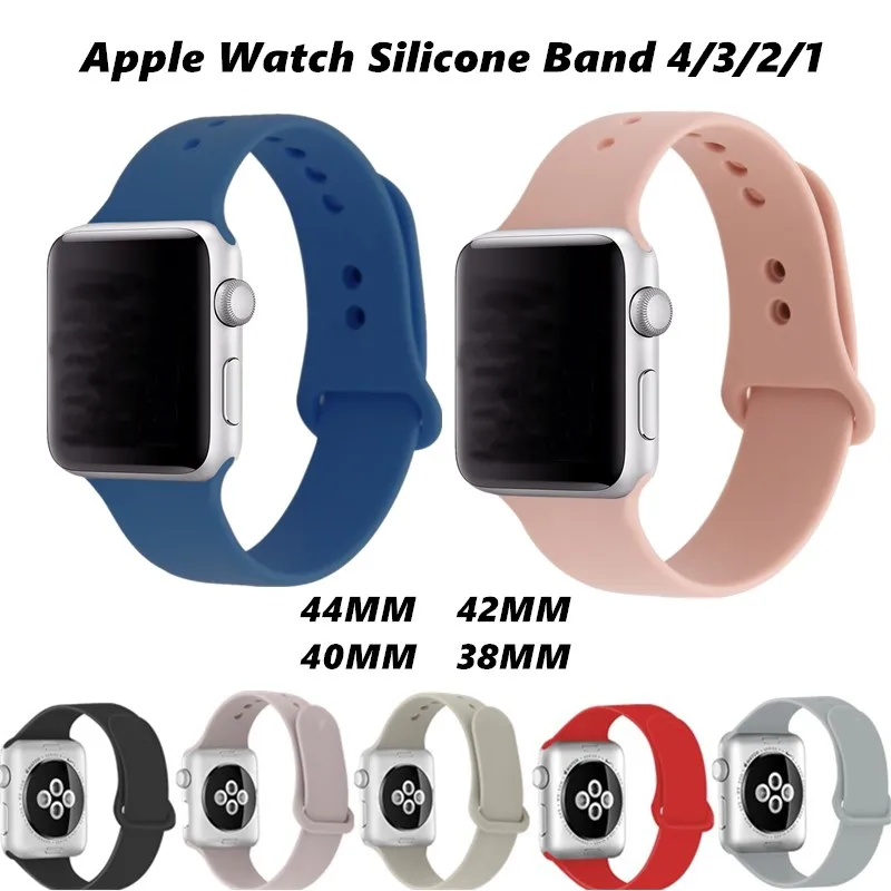 

Soft Silicone Strap For Apple Watch band 44/40mm Rubber Sport Bracelet Watchbands Accessories Strap For iwatch 4/3/2/1 38/42mm