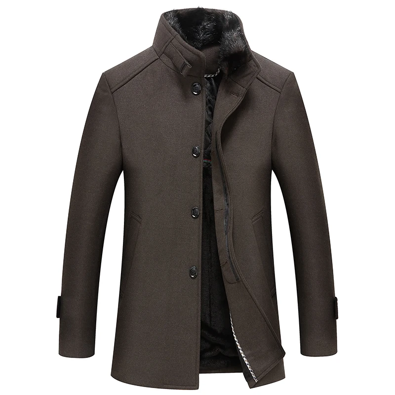Winter Business Casual 50 Wool Coats Male Long Woolen Jacket Coat Men