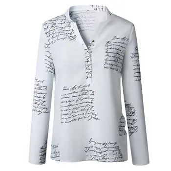 

Fashion Long Sleeve V-neck Shirt Blouses Women Lady Clothing Loose Tops Shirt Ladies Casual Button Blouse Autumn Summer