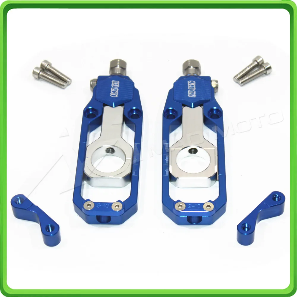 Motorcycle Chain Tensioner Adjuster fit for HONDA CBR 600 RR CBR600RR 2005 2006 Blue & Silver (10)