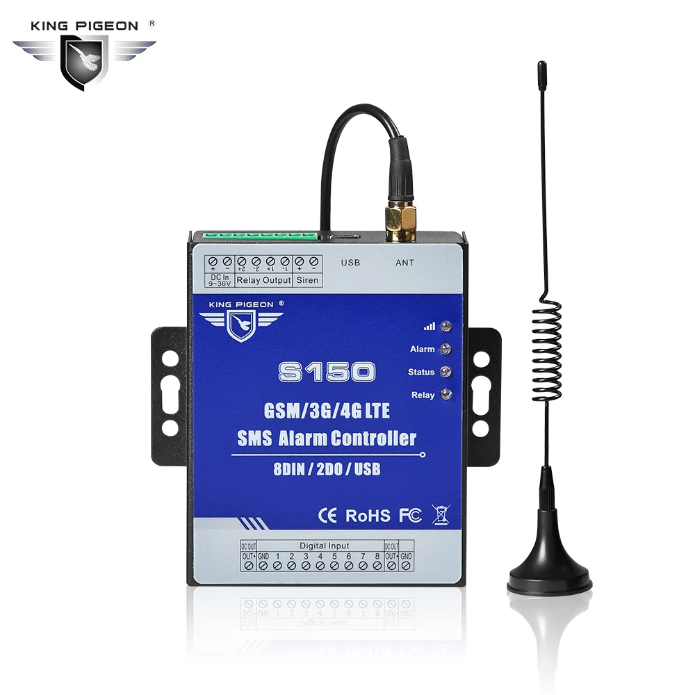 

Wholesale Wireless SMS Alarm Remote Controller via GSM 3G 4G network Industrial IoT Monitoring System with 2DIN 2 Relay Output