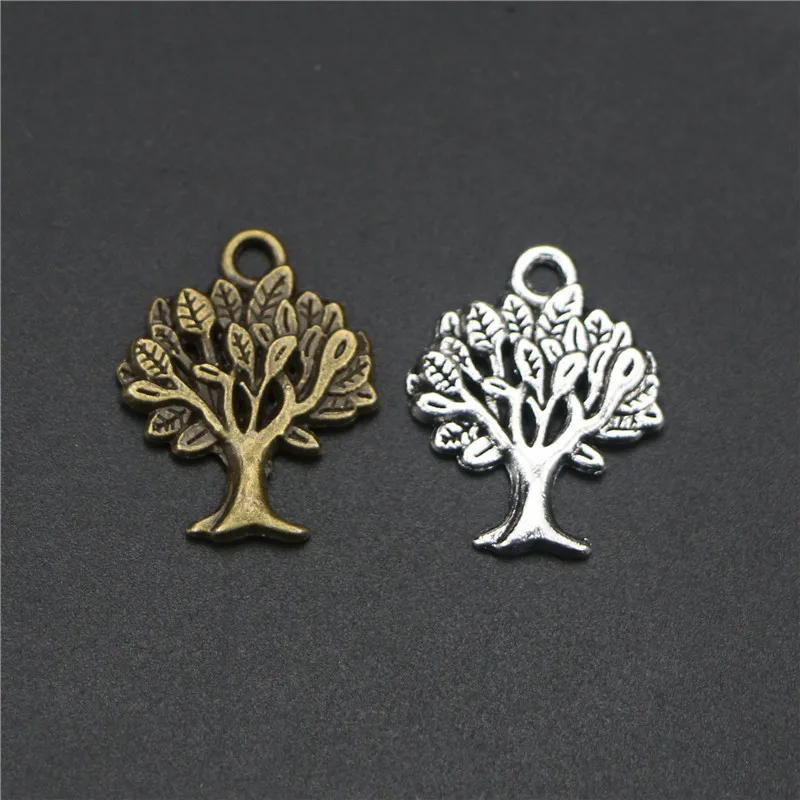 

8pcs/lot 10mm Antique Silver Tree Of Life Flower Tag Charms For Diy Jewelry Making