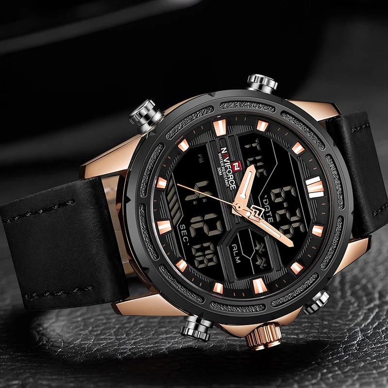 Топ люксовый бренд NAVIFORCE часы мужские модные спортивные Мужские Цифровые