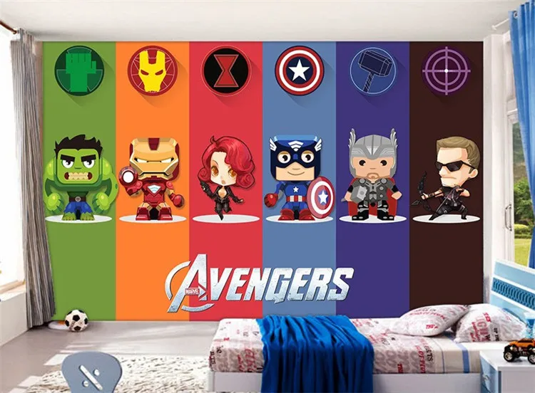 Custom Photo Children's Room 3D Avengers Alliance Mural TV Background Wallpaper Film Wall Paper Bedroom Parlor Cartoon