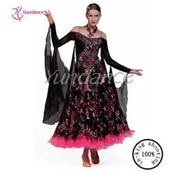 B-13153 черный и красный блесток плюс размеры костюмы для бальных танцев платья женщин