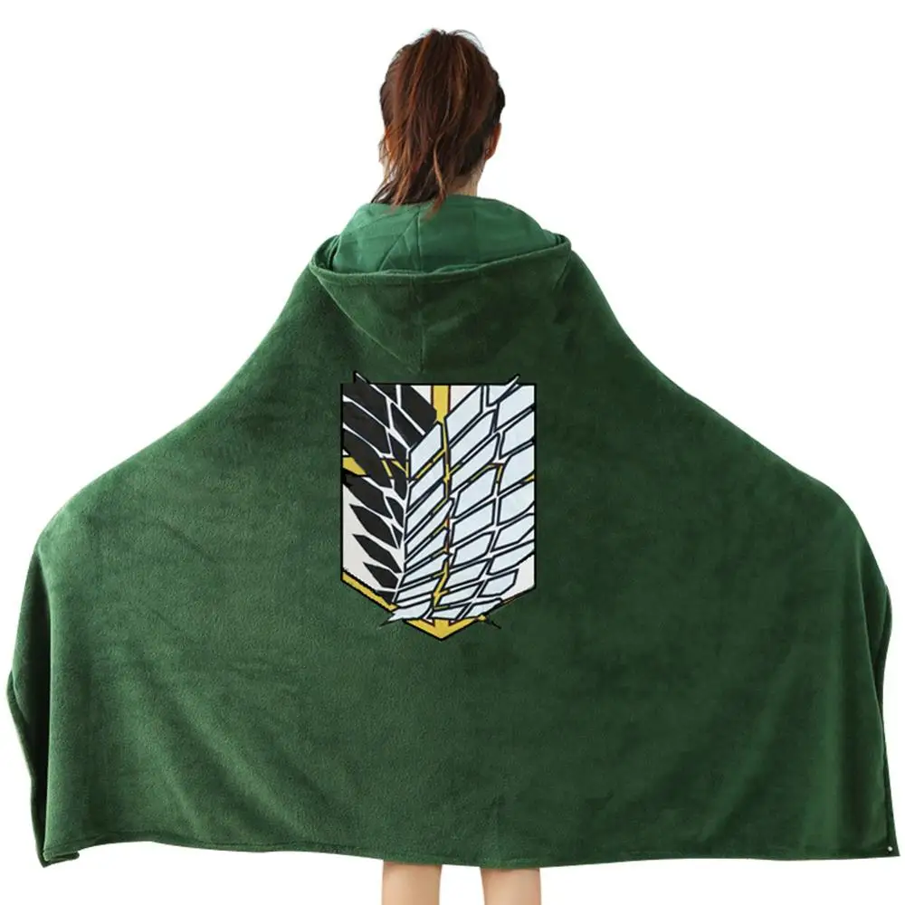 

Attack on Titan Blanket Cloak Shingeki No Kyojin Survey Corps Cloak Cape With Hooded Flannel