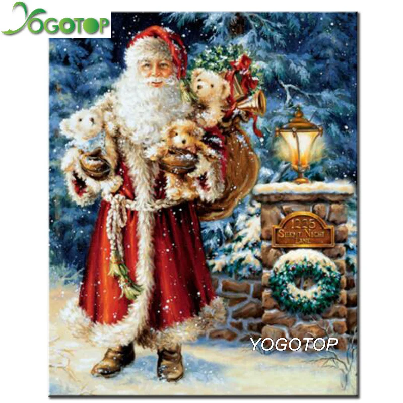 

YOGOTOP DIY Diamond Painting Cross Stitch Santa Claus 5D Full Diamond Mosaic Embroidery Handmade Needlework Christmas gift ZB859