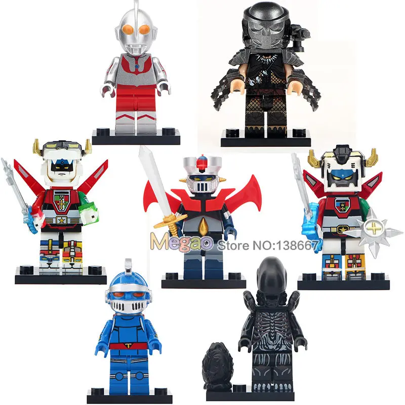 

Single Beast King Golion Voltron Predator MAZINGER Z IRON MAN Ultraman Alien Building Blocks Friends Toys Gifts