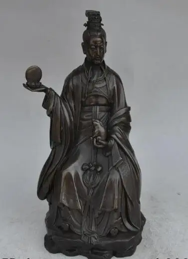 

S06127 13" chinese folk bronze animal Rabbit Yuelao Matchmaker Joking that lucky statue