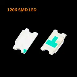100 шт./лот 1206 SMD белый/теплый белый/красный/синий/зеленый/желтый/Orange LED чип светодиод лампы поверхностного монтажа SMT из бисера