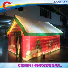 Воздуха до двери, надувной Рождественский домик/led освещенный надувной Рождественский грот/Рождество Санта Клаус салон палатка