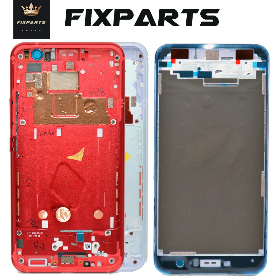 

New Red Blue Middle Frame Replacement For HTC U11 Free Shipping + Tools Front Housing Bezel For HTC U11 U-3w U-1w Middle Frame