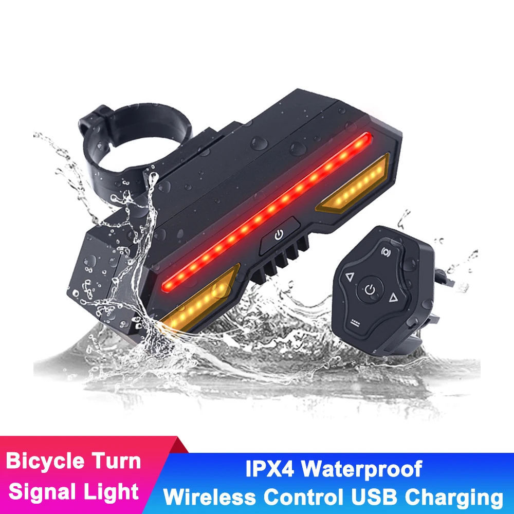 

USB Charge Bicycle Tail Light Led Turn Signal Bike Flashlight Waterproof Intelligent Remote Control Cycling Lamp Rear Lantern