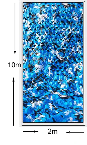 2X4 м 5X3 м 2 слоя Пустыня цифровой камуфляж зонт ткань охотничий камуфляж сетка Военная инфракрасная невидимая Защитная крышка тени - Цвет: 2x10 ocean camou