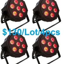 4x Led Par Can 7X10 Вт 4в1 RGBW светодиодный тонкий светильник, стробоскопический лазерный DMX DJ дискотека, профессиональный сценический светильник, оборудование, лазерный проектор
