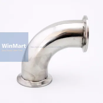 

89mm 3.5" Pipe O/D 304 Stainless Steel Sanitary Tri Clamp 106mm Feerule OD 90 Degree Elbow Pipe Fitting For Homebrew