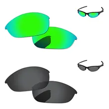Черный и Изумрудный зеленый 2 пары Поляризованные Сменные линзы для половины солнечные очки к куртке рамка UVA и UVB Защита