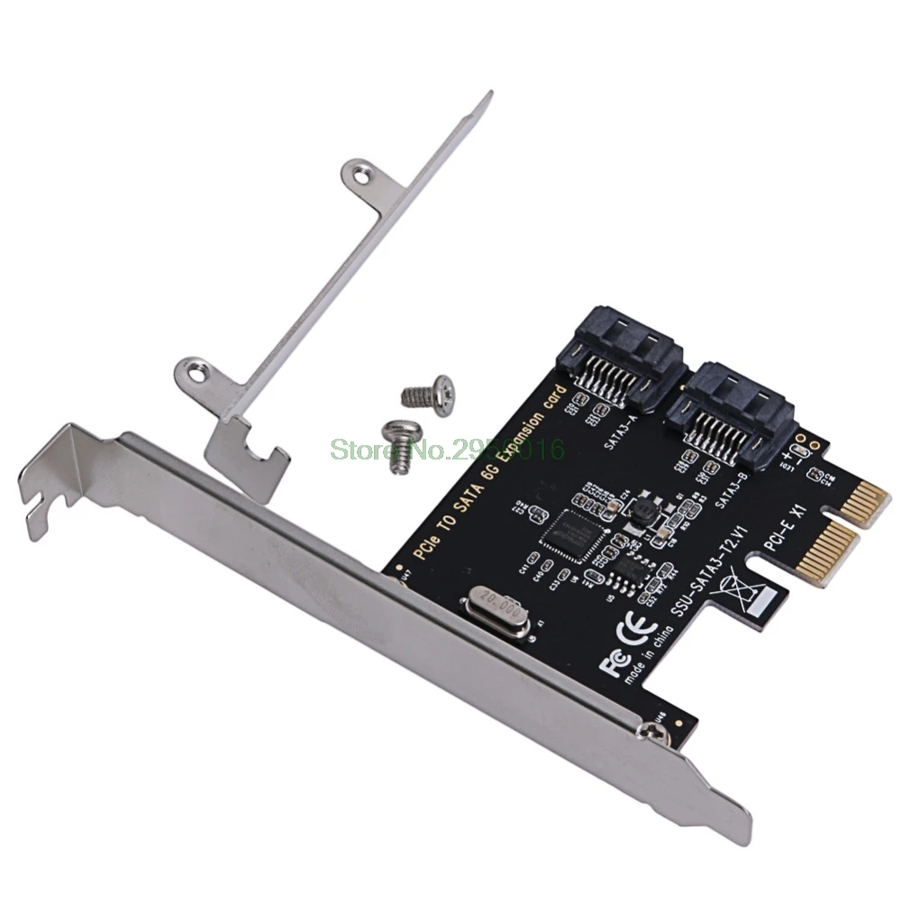 1 компл. PCIe PCI Express SATA3.0 2-Порты и разъёмы разъемы SATA III 6 г контроллер платы расширения адаптер для PCIe 2,0 Высокое качество C26