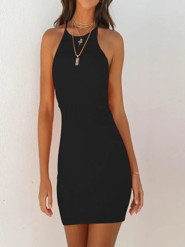 

Womens Solid Bodycon Sleeveless Mini Dress Sexy Camis Sheath Party Night Office Lady Dresses Summer Clothes For Women Fashiong