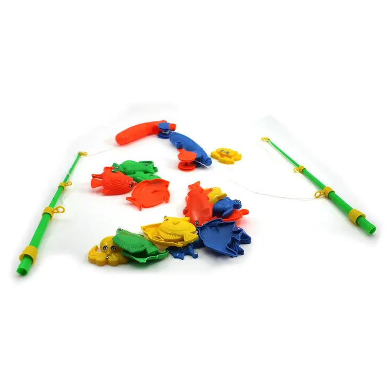 Learning & education fishing toy Baby Magnetic Double Fishing Rod + 20