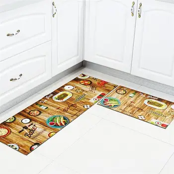 

Cartoon Pattern Kitchen Rug Door Mat Non-Slip Dining Room Floor Mat Carpet 40x60cm (Food Tables)