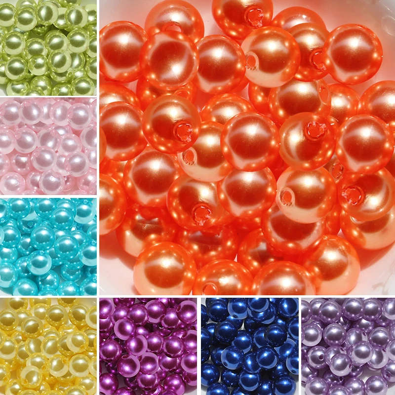

New Arrival 4mm/6mm/8mm Acrylic Imitate Pearl Spacer Beads Fit for Jewelry Making Room Decoration DIY 11 Colors