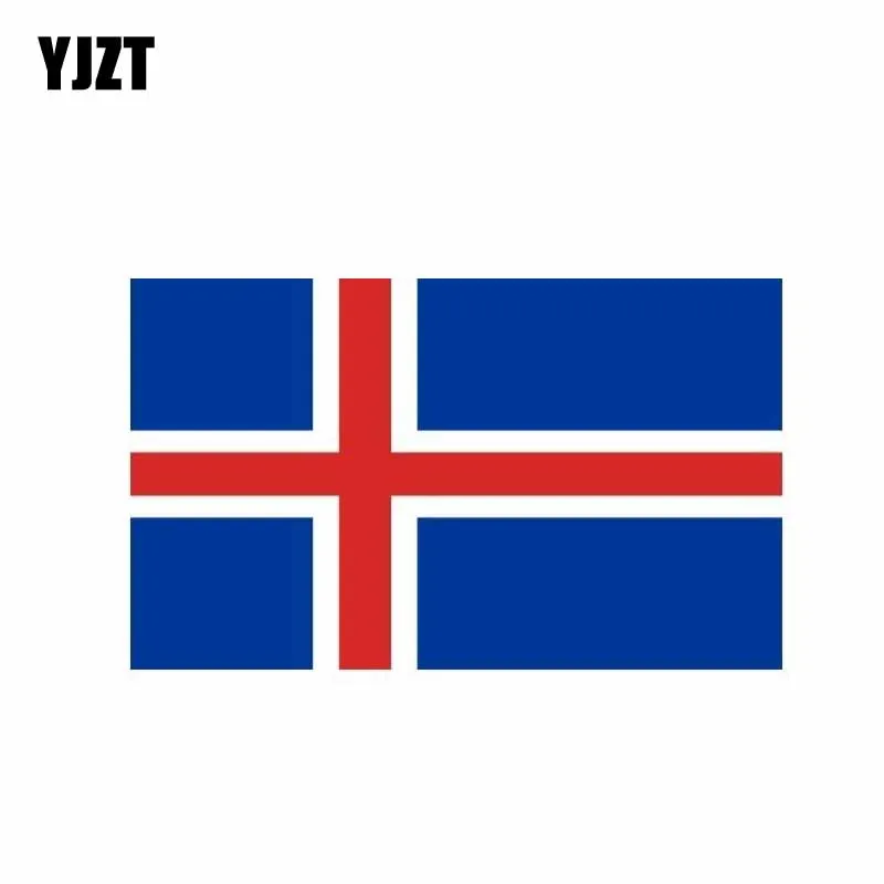 

YJZT 13.3CM*7.9CM Reflective Funny Iceland Flag Car Sticker Decal Accessories 6-0555