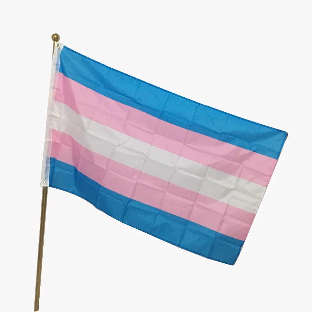 

pride Free shipping new transgender flag 5ft * 3 ft - 100% Polyester 2 buckle - Gay Pride gay flag Cross