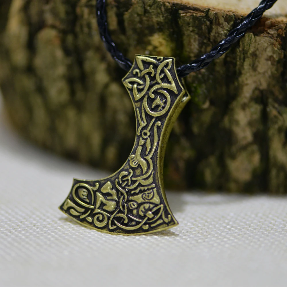 LANGHONG 1 шт. Norse Viking подвеска в виде топора ожерелье на основе Mammen из Дании бородатый