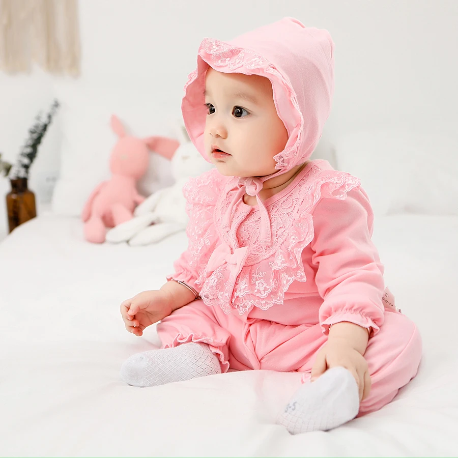 Детский кружевной комбинезон с капюшоном на весну осень|baby clothes|baby girl romper lacetoddler |