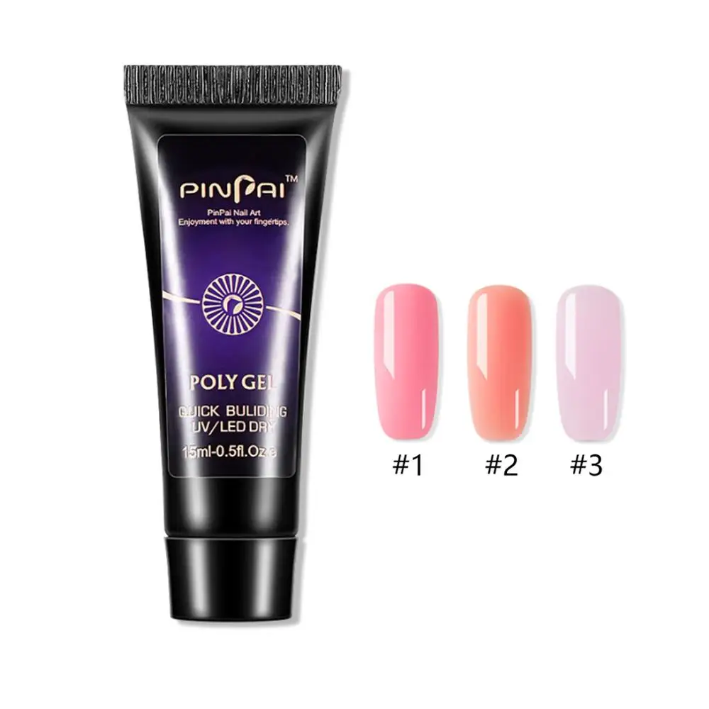 

Pinpai 15ml Clear Pink Nail UV LED Builder Poly Gel Nail Acrylic Gel Ancryle for Building Manicure Nail Art Tip Extension