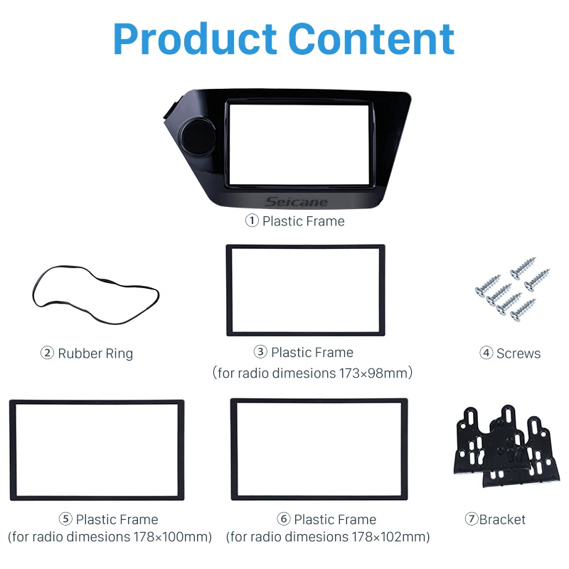 УФ черный Seicane установка 2Din автомобиля радио фасции панель отделка Установка комплект для KIA RIO OPTIMA K2 OEM без разрыва аудио плеер рамки
