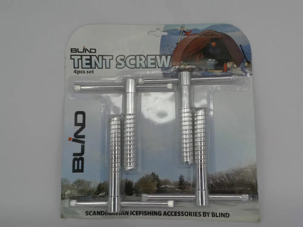 

2015 New Ice Fish fixed ice pitons,4 pcs/Lot screw tent pegs nail,tent aluminium screw 4 pcs hollow 13mm