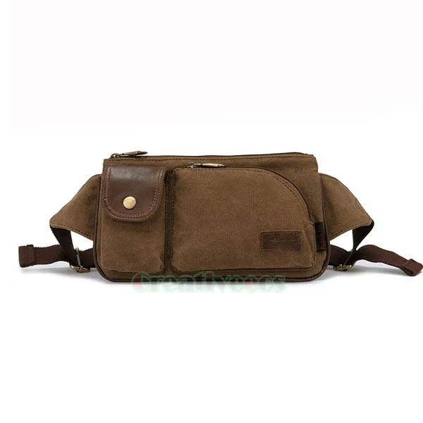 Для мужчин Холст Путешествия Посланник Слинг Мешок Груди Хип бум Fanny Pack Талия