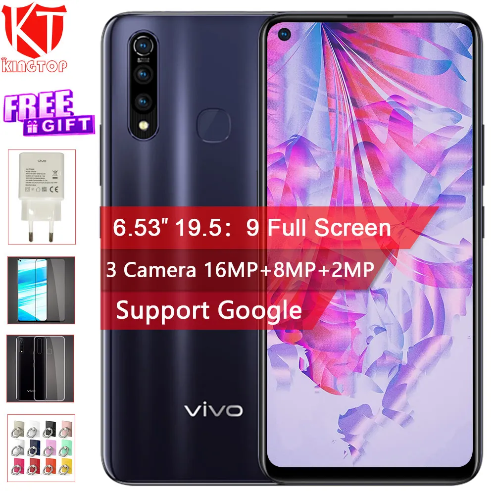 vivo Z5x мобильный телефон 5000 мАч 6,5" экран 6G 128G Восьмиядерный Snapdragon 710 камера 16 Мп Android 9 телефон play store