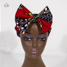 BRW модные повязки для женщин девочек Африканский батик печати повязки Bownot зеленый красный большой ободок с бантиком WYA013
