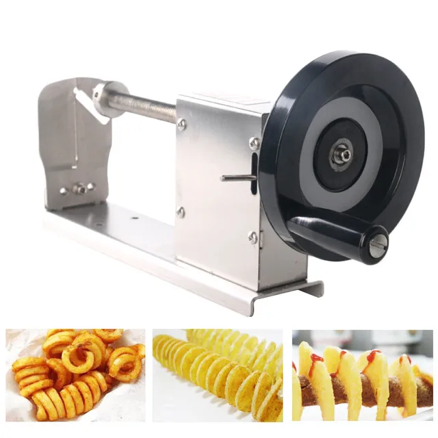 Stainless Steel French Fries CutterTwisted Spiral Potato Slicers Manual