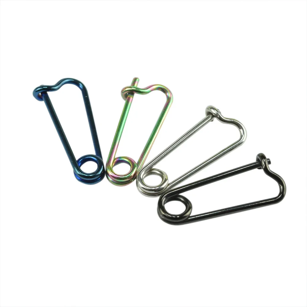 Body Piercing Silvery Stainless Steel Safety Pin Nose Eyebrow Lip