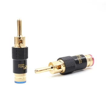

24K gold Plated Audio Banana Speaker Plug Screw Lock 10mm Cable Wire Connector