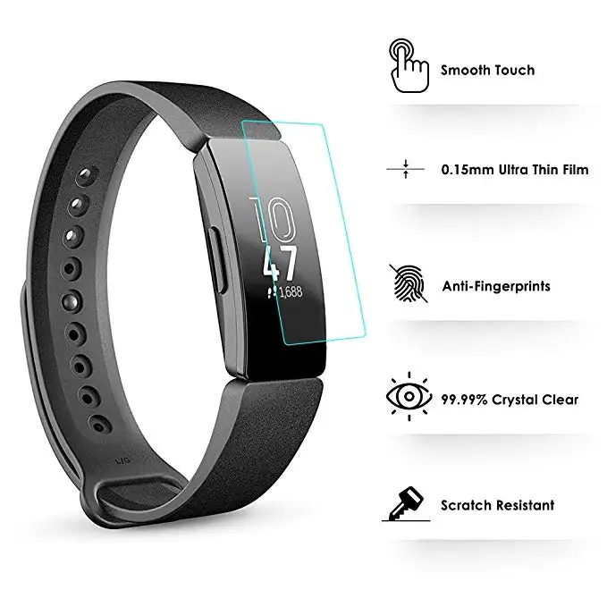 3 упаковки защитная пленка для экрана полное покрытие Fitbit Inspire/Inspire HR браслет Анти