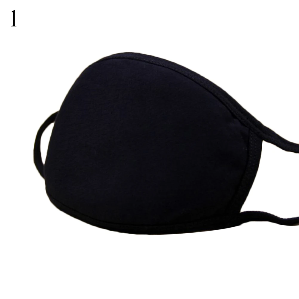 1 Унисекс, одноцветная, черная, мультяшная, с принтом зубов, Kawaii, лицо, половина рта, маска, модные, милые, дышащие, теплые, хлопковые, ветрозащитные, противопылевые маски - Цвет: 1