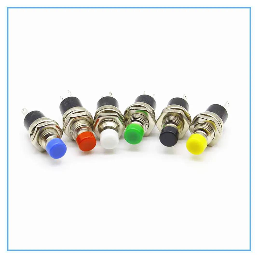 

7mm Thread Multicolor 2 Pins Momentary Push Button Switch