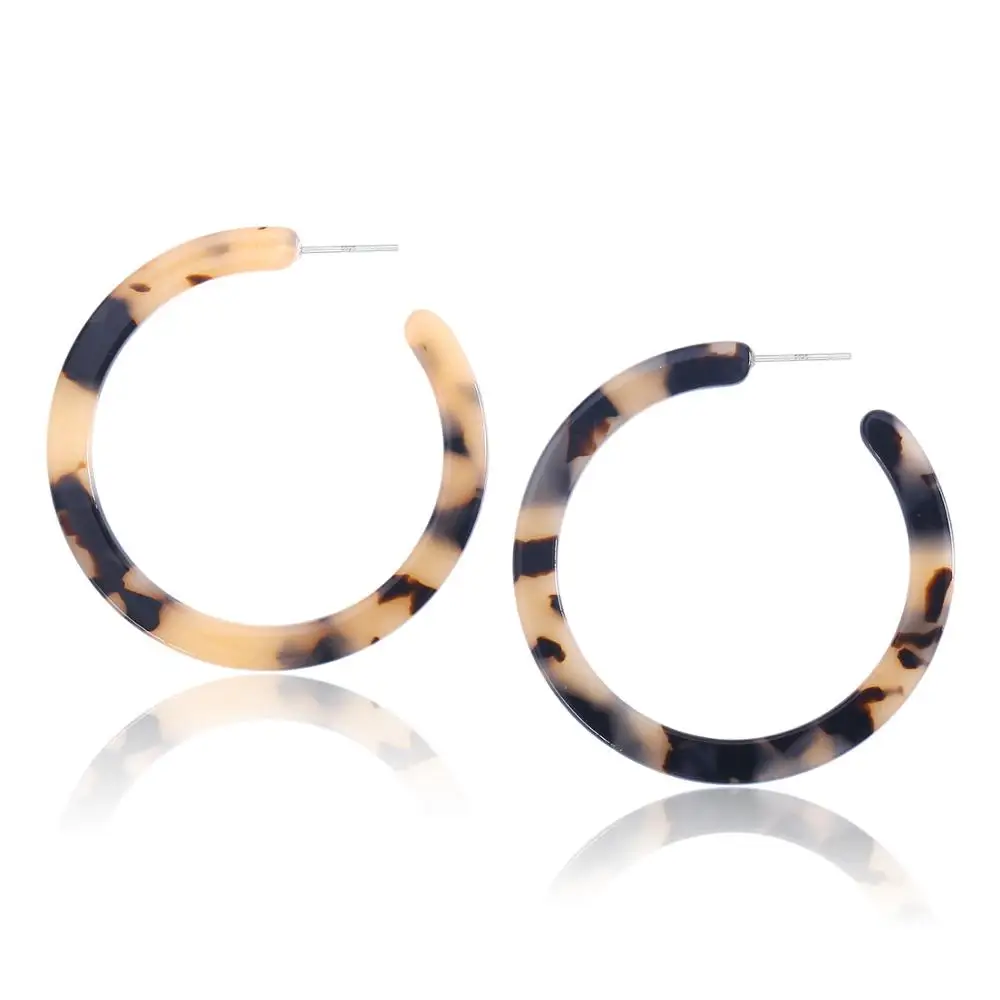 

2019 Hot Sale Round Acrylic Leopard Acetic Acid Earrings Fashion Statement Earrings for Women Jewelry