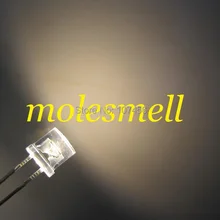 500 шт 5 мм плоский Топ теплый белый светодиод оптом широкий угол 5 мм теплый белый светодиод 5 мм светоизлучающий диод