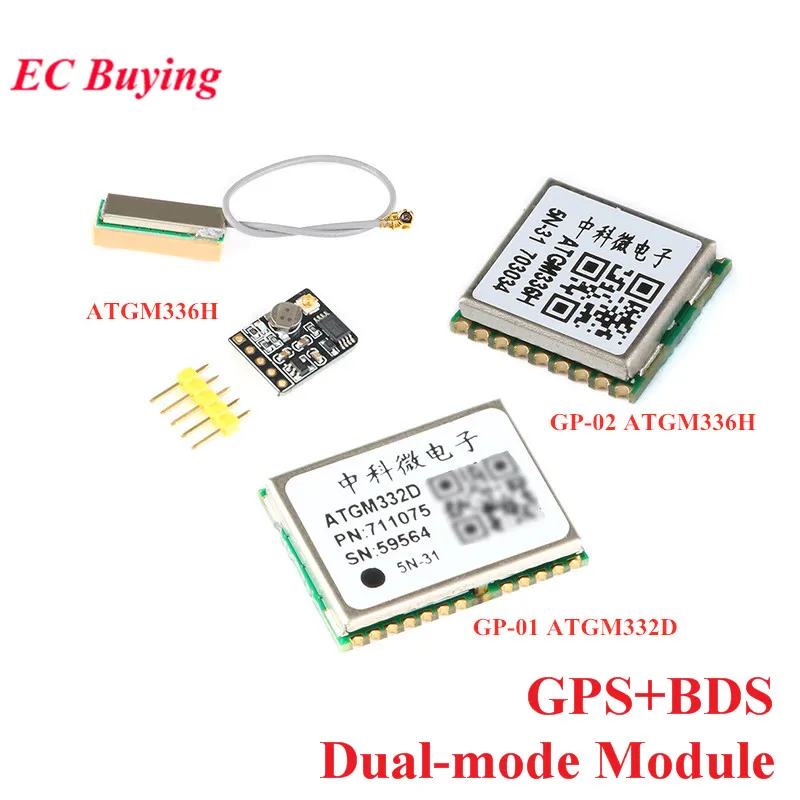 

GP01 GP02 GPS+BDS Dual-mode Module Satellite Positioning Timing Module ATGM336H ATGM332D EEPROM Instead of NEO-M8N For Arduino